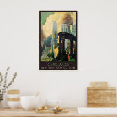 Chicago Art Deco Reisposter 1929 Vintage Afdruk Poster (Keuken)
