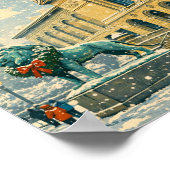Chicago Art Institute in winterposter Poster (Hoek)