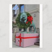 Chicago Art Institute Leeuw Decorated voor Kerstmi Feestdagenkaart (Voorkant)