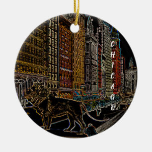CHICAGO ART INSTITUTE LEEUWEN MICHIGAN AVE NEON 19 KERAMISCH ORNAMENT