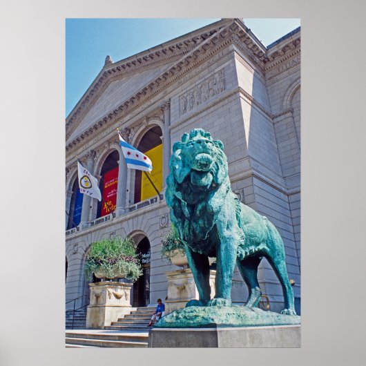 Chicago Art Institute Lion Poster (Voorkant)
