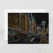 CHICAGO ART INSTITUTE LIONS MICHIGAN AVE NEON 1930 BRIEFKAART (Voorkant / Achterkant)