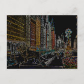 CHICAGO ART INSTITUTE LIONS MICHIGAN AVE NEON 1930 BRIEFKAART (Voorkant)