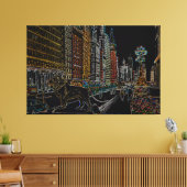 CHICAGO ART INSTITUTE LIONS MICHIGAN AVE NEON 1930 CANVAS AFDRUK (Insitu (Woonkamer))