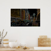 CHICAGO ART INSTITUTE LIONS MICHIGAN AVE NEON 1930 POSTER (Keuken)