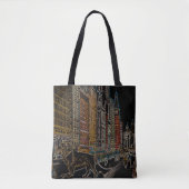 CHICAGO ART INSTITUTE LIONS MICHIGAN AVE NEON 1930 TOTE BAG (Voorkant)