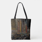 CHICAGO ART INSTITUTE LIONS MICHIGAN AVE NEON 1930 TOTE BAG (Achterkant)