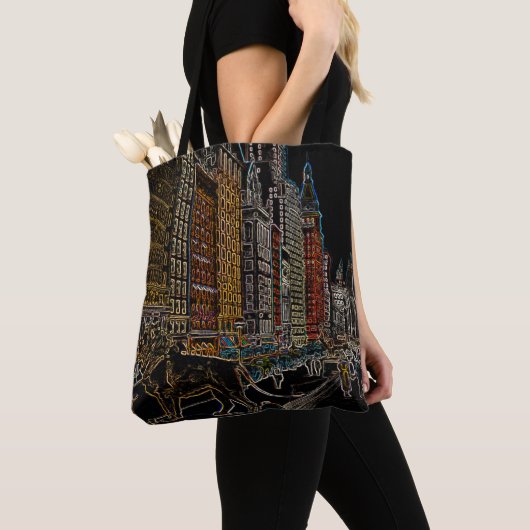 CHICAGO ART INSTITUTE LIONS MICHIGAN AVE NEON 1930 TOTE BAG (Dichtbij)
