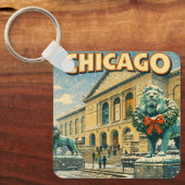 Chicago Art Institute winterposter Sleutelhanger (Voorkant)
