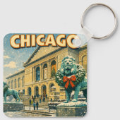 Chicago Art Institute winterposter Sleutelhanger (Achterkant)