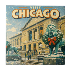 Chicago Art Institute winterposter Tegeltje