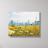 Chicago as seen from Montrose Harbor's bird Canvas Afdruk (Voorkant)
