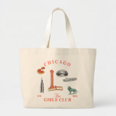 Chicago Bachelorette Meisjes Club Grote Tote Bag (Voorkant)