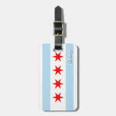 Chicago Bagagelabels, patriottische Chicago vlag Bagagelabel (Voorkant verticaal)