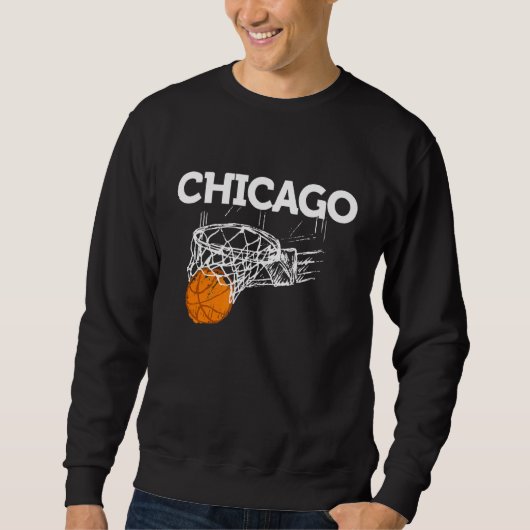 Chicago Basketball B Ball City Illinois Retro Chic Trui (Voorkant)