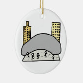 Chicago Bean Keramisch Ornament (Rechts)