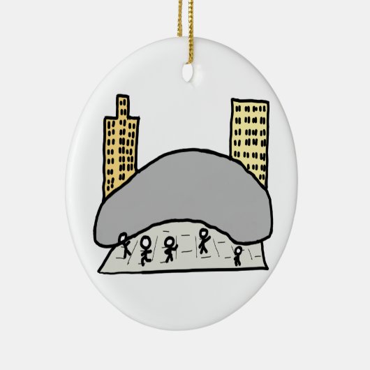 Chicago Bean Keramisch Ornament (Rechts)