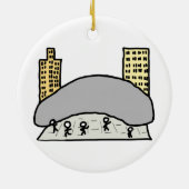 Chicago Bean Keramisch Ornament (Achterkant)
