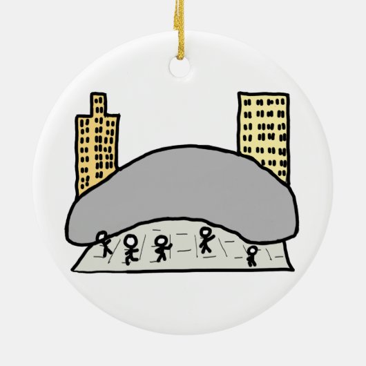 Chicago Bean Keramisch Ornament (Achterkant)