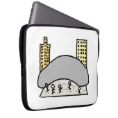 Chicago Bean Laptop Sleeve (Voorkant Rechts)
