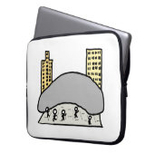 Chicago Bean Laptop Sleeve (Voorkant Links)