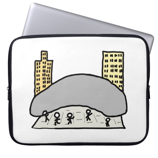 Chicago Bean Laptop Sleeve (Voorkant)