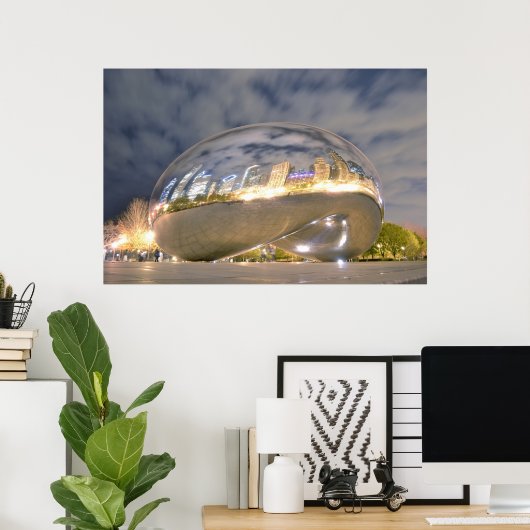 Chicago Bean Reflections Poster (Thuiskantoor)