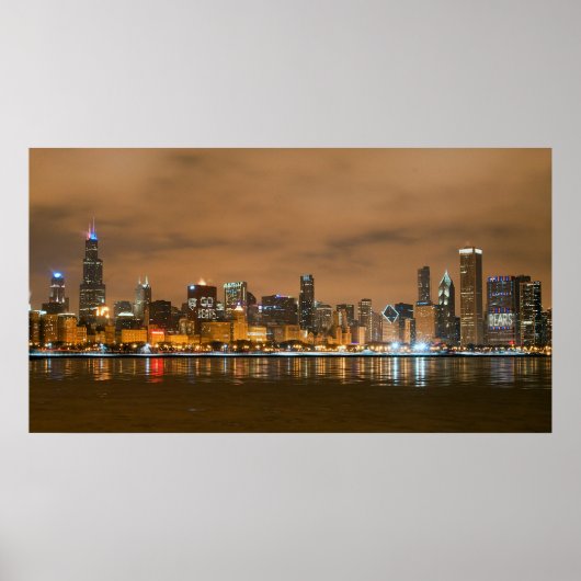Chicago Beren Skyline Poster (Voorkant)