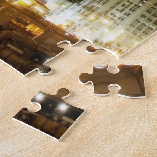 Chicago beroemd landmerk 's nachts legpuzzel (Zijkant)