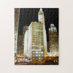 Chicago beroemd landmerk 's nachts legpuzzel