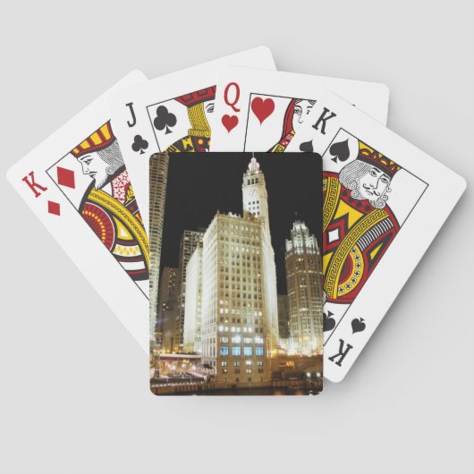 Chicago beroemd landmerk 's nachts pokerkaarten (Achterkant)
