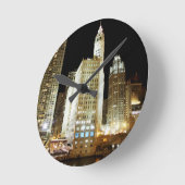 Chicago beroemd landmerk 's nachts ronde klok (Hoek)