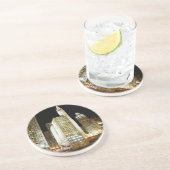 Chicago beroemd landmerk 's nachts zandsteen onderzetter (Zijkant)