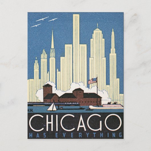 Chicago beschikt over alles wat het Poster van de Briefkaart (Voorkant)