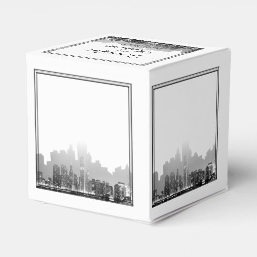 Chicago Bestemming Bruiloft Favor Box Bedankdoosjes (Achterkant)