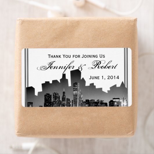 Chicago Bestemming Bruiloft Water Fles Label (Insitu)