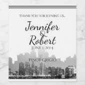 Chicago Bestemming Bruiloft Wijn Label Wijn Etiket (Enkel label)