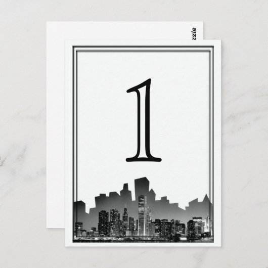 Chicago bestemming Trouwtafel nummer Briefkaart (Voorkant / Achterkant)