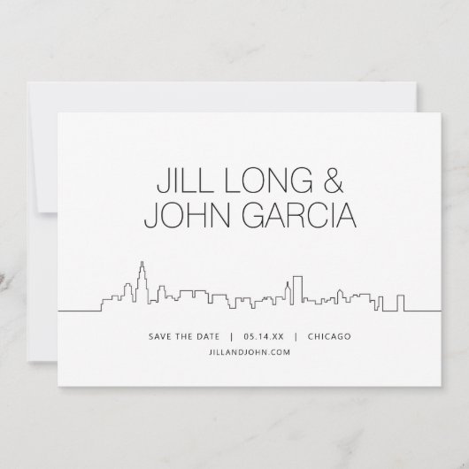 Chicago Bewaar de datum Kaart (Voorkant)