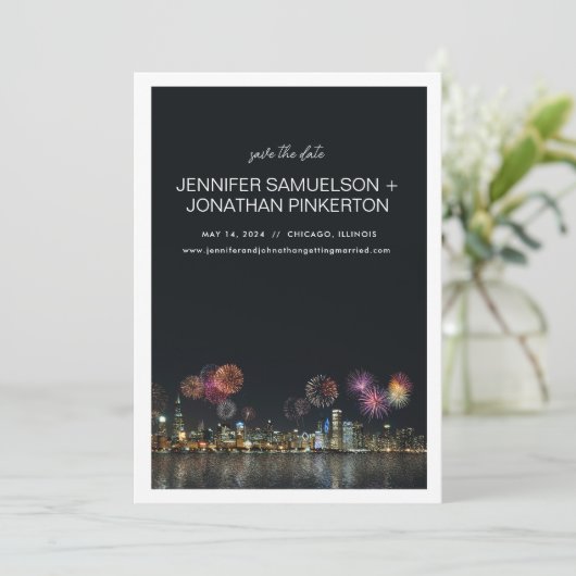 Chicago Bewaar de datum Kaart (Staand voorkant)