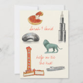 Chicago bewaar de datum met tekeningen kaart (Voorkant)