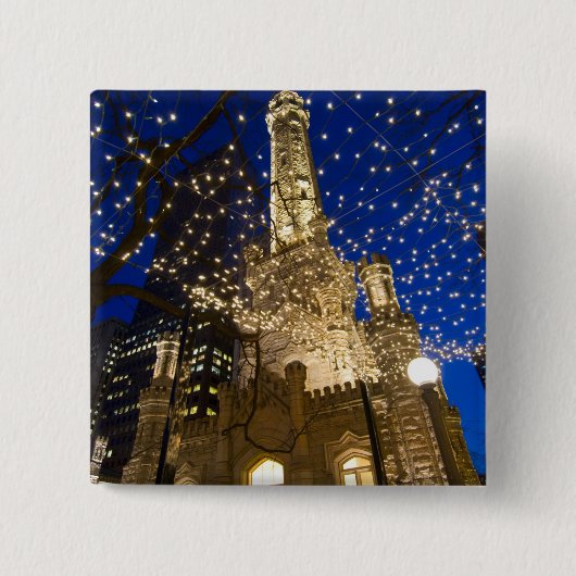 Chicago bij Christmastime Vierkante Button 5,1 Cm (Voorkant)
