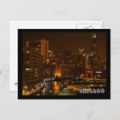 CHICAGO bij nacht briefkaart (Voorkant / Achterkant)