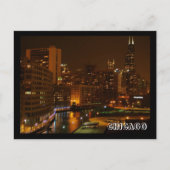 CHICAGO bij nacht briefkaart (Voorkant)