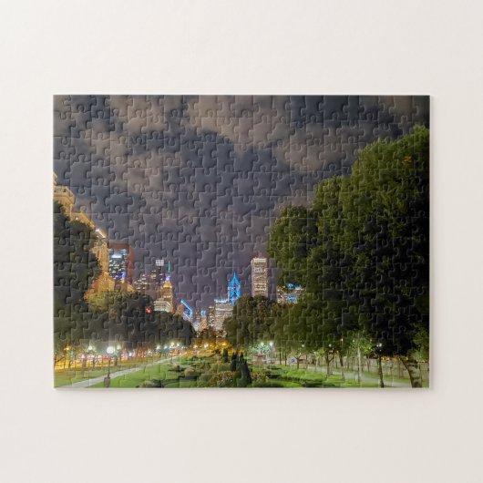 Chicago bij nacht puzzel (Horizontaal)