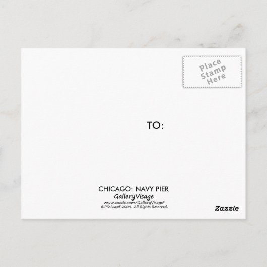 Chicago:  Bij Navy Pier Briefkaart (Achterkant)