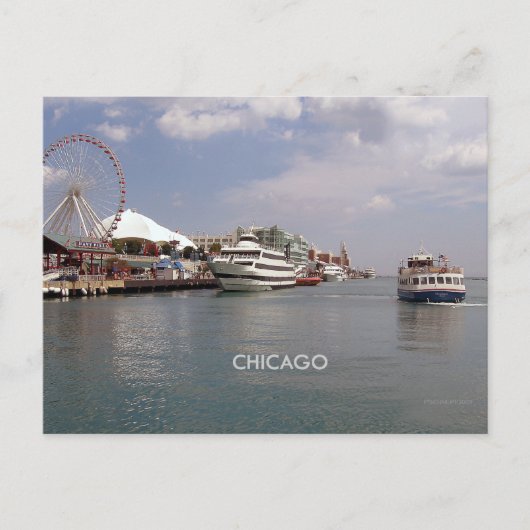 Chicago:  Bij Navy Pier Briefkaart (Voorkant)