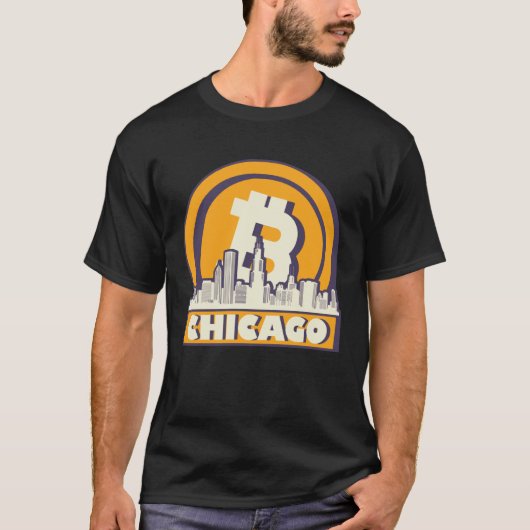 Chicago Bitcoin Maximalist  Bitcoin Chicago Skylin T-shirt (Voorkant)
