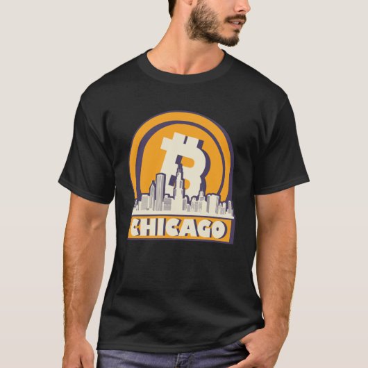Chicago Bitcoin Maximalist Bitcoin Chicago Skylin T-shirt (Voorkant)