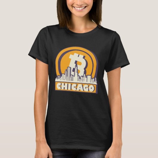 Chicago Bitcoin Maximalist Bitcoin Chicago Skylin T-shirt (Voorkant)